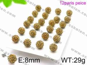 Stainless Steel Stone&Crystal Earring - KE71370-K