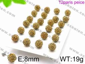 Stainless Steel Stone&Crystal Earring - KE71372-K