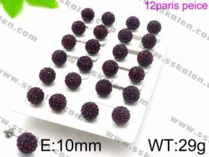 Stainless Steel Stone&Crystal Earring - KE71373-K