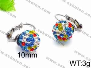 Stainless Steel Stone&Crystal Earring - KE71386-Z