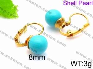 SS Shell Pearl Earrings - KE71415-Z