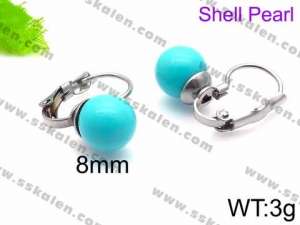 SS Shell Pearl Earrings - KE71416-Z