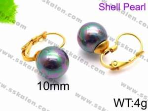 SS Shell Pearl Earrings - KE71419-Z