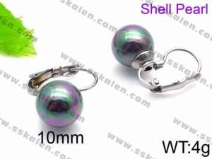 SS Shell Pearl Earrings - KE71420-Z