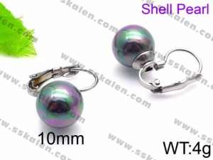 SS Shell Pearl Earrings - KE71420-Z