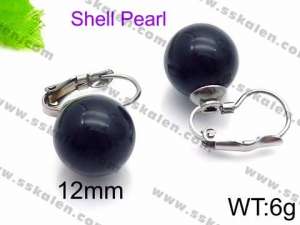 SS Shell Pearl Earrings - KE71425-Z