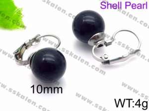 SS Shell Pearl Earrings - KE71428-Z