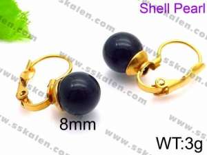 SS Shell Pearl Earrings - KE71430-Z