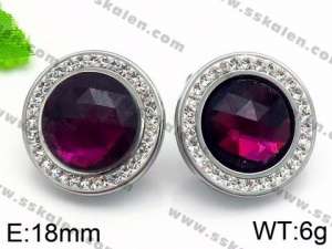 Stainless Steel Stone&Crystal Earring - KE72143-Z