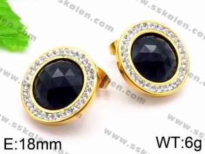 Stainless Steel Stone&Crystal Earring - KE72147-Z