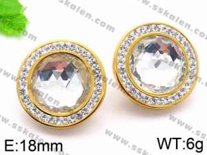 Stainless Steel Stone&Crystal Earring - KE72151-Z