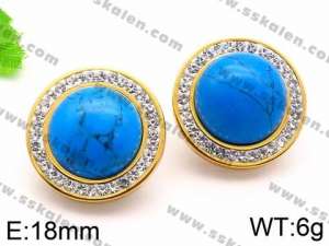 Stainless Steel Stone&Crystal Earring - KE72153-Z