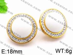 Stainless Steel Stone&Crystal Earring - KE72154-Z