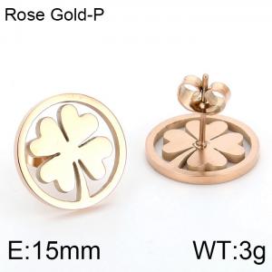 SS Rose Gold-Plating Earring - KE74838-K