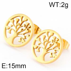 SS Gold-Plating Earring - KE75264-K