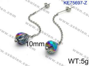 Stainless Steel Stone&Crystal Earring - KE75697-Z
