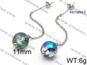 Stainless Steel Stone&Crystal Earring - KE75698-Z