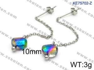 Stainless Steel Stone&Crystal Earring - KE75702-Z