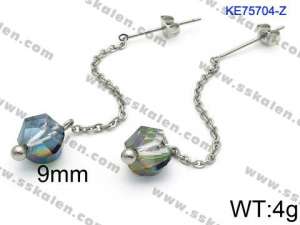 Stainless Steel Stone&Crystal Earring - KE75704-Z