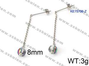 Stainless Steel Stone&Crystal Earring - KE75706-Z