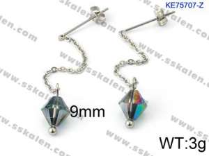 Stainless Steel Stone&Crystal Earring - KE75707-Z