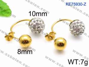 Stainless Steel Stone&Crystal Earring - KE75930-Z