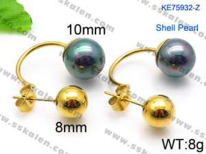 SS Shell Pearl Earrings - KE75932-Z