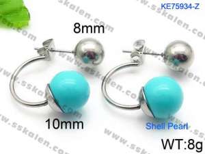 SS Shell Pearl Earrings - KE75934-Z