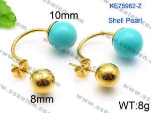SS Shell Pearl Earrings - KE75962-Z