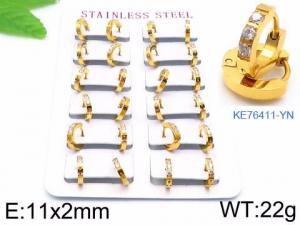 Stainless Steel Stone&Crystal Earring - KE76411-YN