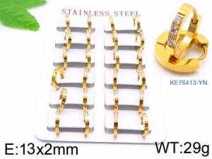 Stainless Steel Stone&Crystal Earring - KE76413-YN