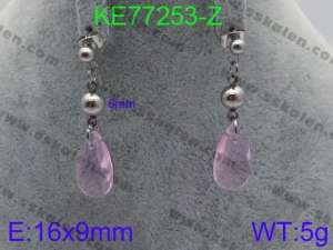 Stainless Steel Stone&Crystal Earring - KE77253-Z