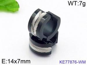 Stainless Steel Black-plating Earring - KE77876-WM