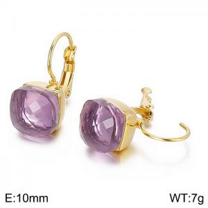 Stainless Steel Stone&Crystal Earring - KE79014-GC