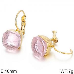Stainless Steel Stone&Crystal Earring - KE79016-GC