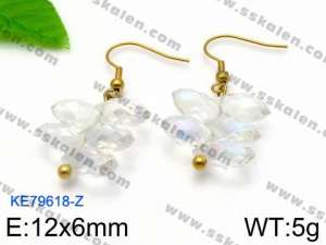 Stainless Steel Stone&Crystal Earring - KE79618-Z