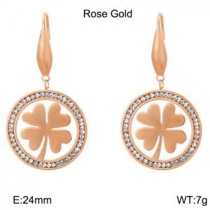 Stainless Steel Stone&Crystal Earring - KE79865-GC