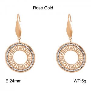 Stainless Steel Stone&Crystal Earring - KE79877-GC