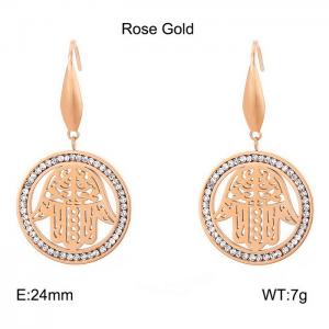 Stainless Steel Stone&Crystal Earring - KE79889-GC