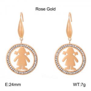 Stainless Steel Stone&Crystal Earring - KE79894-GC