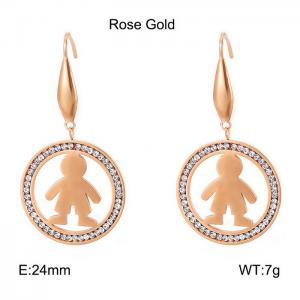 Stainless Steel Stone&Crystal Earring - KE79897-GC