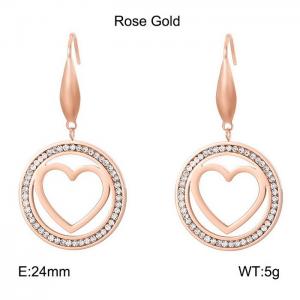 Stainless Steel Stone&Crystal Earring - KE79906-GC