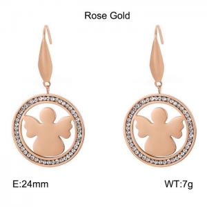 Stainless Steel Stone&Crystal Earring - KE79918-GC