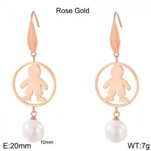 SS Shell Pearl Earrings - KE79991-GC