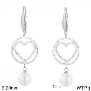 SS Shell Pearl Earrings - KE80012-GC