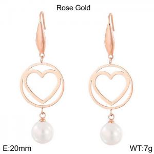 SS Shell Pearl Earrings - KE80014-GC