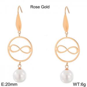 SS Shell Pearl Earrings - KE80055-GC