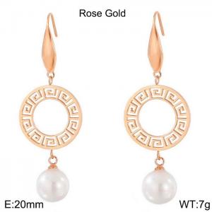 SS Shell Pearl Earrings - KE80059-GC