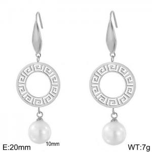 SS Shell Pearl Earrings - KE80679-K