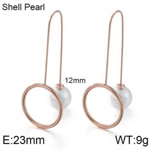 SS Rose Gold-Plating Earring - KE81558-K